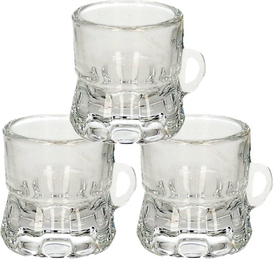 Trendoz Shotglas - 6x - vorm bierpul glaasje/glas - met handvat - 2cl - Oktoberfest