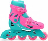 inlineskates meisjes roze/turquoise maat 28-31