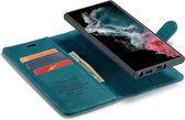 Samsung Galaxy S22 Ultra Bookcase hoesje - CaseMe - Effen Groen - Kunstleer