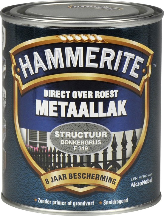werkzaamheid Koopje exotisch Hammerite Metaallak Structuur - Donker Grijs - 750 ml | bol.com