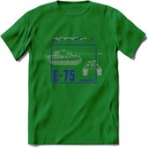 E75 leger T-Shirt | Unisex Army Tank Kleding | Dames / Heren Tanks ww2 shirt | Blueprint | Grappig bouwpakket Cadeau - Donker Groen - S