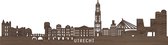 Skyline Utrecht Detail Notenhout 90cm Wanddecoratie Voor Aan De Muur City Shapes