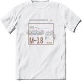 M18 Hellcat leger T-Shirt | Unisex Army Tank Kleding | Dames / Heren Tanks ww2 shirt | Blueprint | Grappig bouwpakket Cadeau - Wit - XL