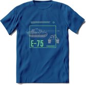 E75 leger T-Shirt | Unisex Army Tank Kleding | Dames / Heren Tanks ww2 shirt | Blueprint | Grappig bouwpakket Cadeau - Donker Blauw - M