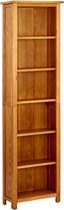 vidaXL Boekenkast met 6 schappen 52x22x180 cm massief eikenhout