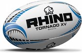 rugbybal Tornado XV rubber/polyester wit/blauw maat 5