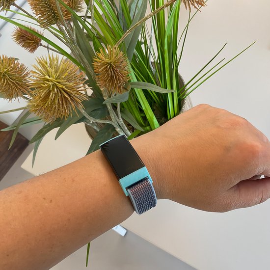 123watches nylon band - cerulean - - Geschikt voor Fitbit Charge 3 & 4 ...