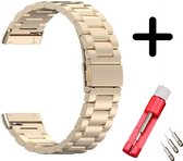 Strap-it bandje staal champagne + toolkit geschikt voor Fitbit Versa 3 / Fitbit Sense