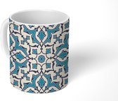 Mok - Koffiemok - Design - Bloem - Blauw - Mokken - 350 ML - Beker - Koffiemokken - Theemok