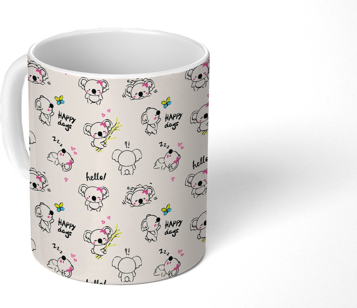 Mok - Koffiemok - Koala - Dieren - Quote - Patroon - Mokken - 350 ML - Beker - Koffiemokken - Theemok