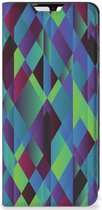 Hoesje Geschikt voor Samsung Galaxy A33 5G Bookcase Abstract Groen Blauw