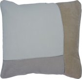 kussen patchwork 45 x 45 cm textiel beige/taupe