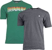 2-Pack Donnay T-shirts (599009/599008) - Heren - Forest Green/Charcoal marl - maat XXL