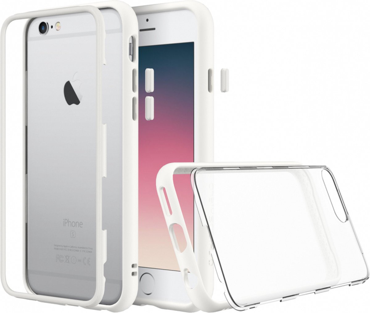 Apple iPhone 6/6s Plus Hoesje - Rhinoshield - MOD NX Serie - Hard Kunststof Backcover - Wit - Hoesje Geschikt Voor Apple iPhone 6/6s Plus