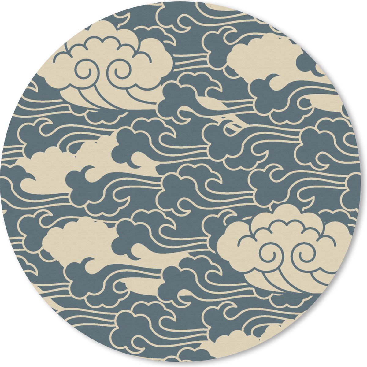 Muismat rond 50x50 cm - Mousepad Design - Noors - Wolken - Ronde muismatten