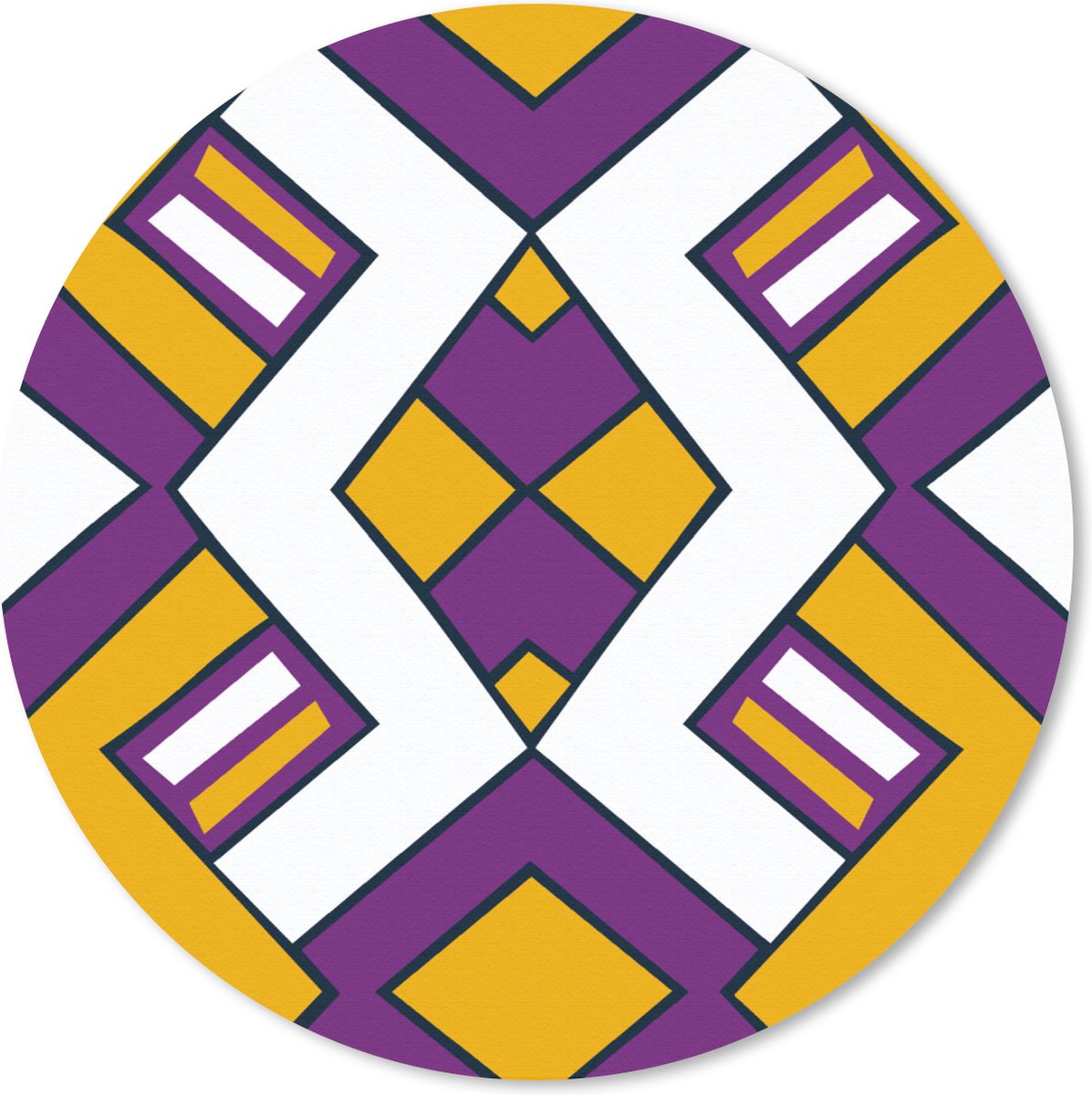 Muismat rond 30x30 cm - Mousepad Design - Lijn - Retro - Ronde muismatten