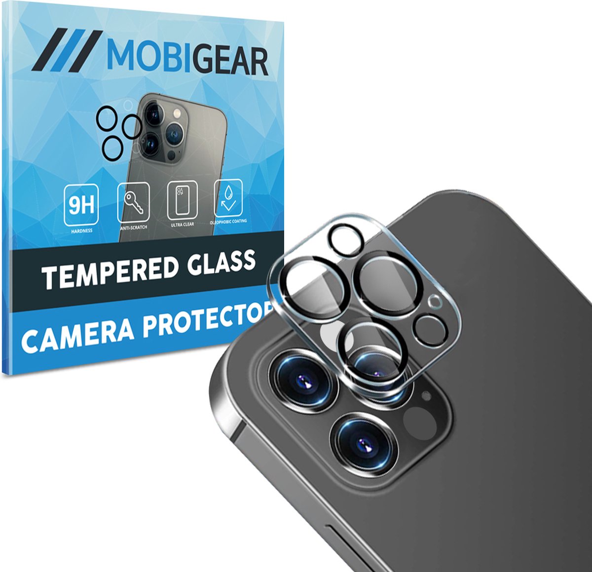 Mobigear Screenprotector geschikt voor Apple iPhone 13 Pro Max Glazen | Mobigear Camera Protector - Case Friendly