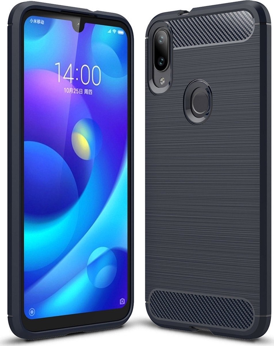 Mobigear Hoesje geschikt voor Xiaomi Mi Play Telefoonhoesje Flexibel TPU | Mobigear Brushed Slim Backcover | Mi Play Case | Back Cover - Marineblauw