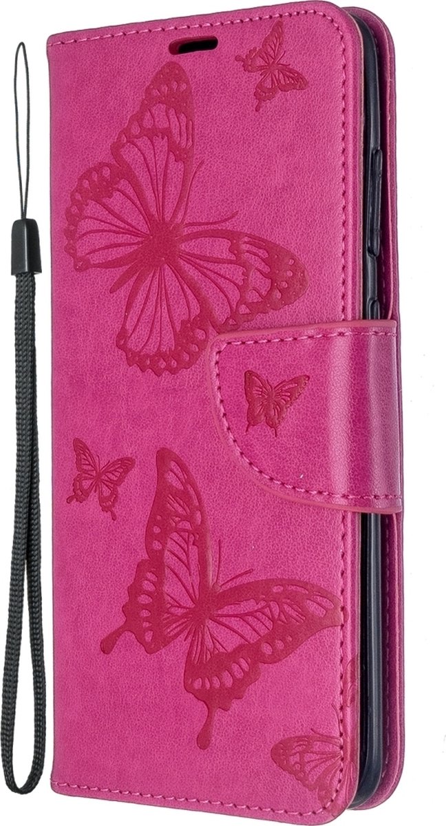 Mobigear Telefoonhoesje geschikt voor Samsung Galaxy S20 Hoesje | Mobigear Butterfly Bookcase Portemonnee | Pasjeshouder voor 2 Pasjes | Telefoonhoesje voor Pinpas / OV Kaart / Rijbewijs - Magenta