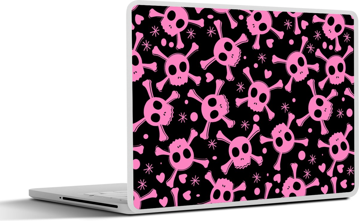 Laptop sticker - 12.3 inch - Meisje - Piraten - Roze - Patronen - Girl - Kind - Kinderen - 30x22cm - Laptopstickers - Laptop skin - Cover