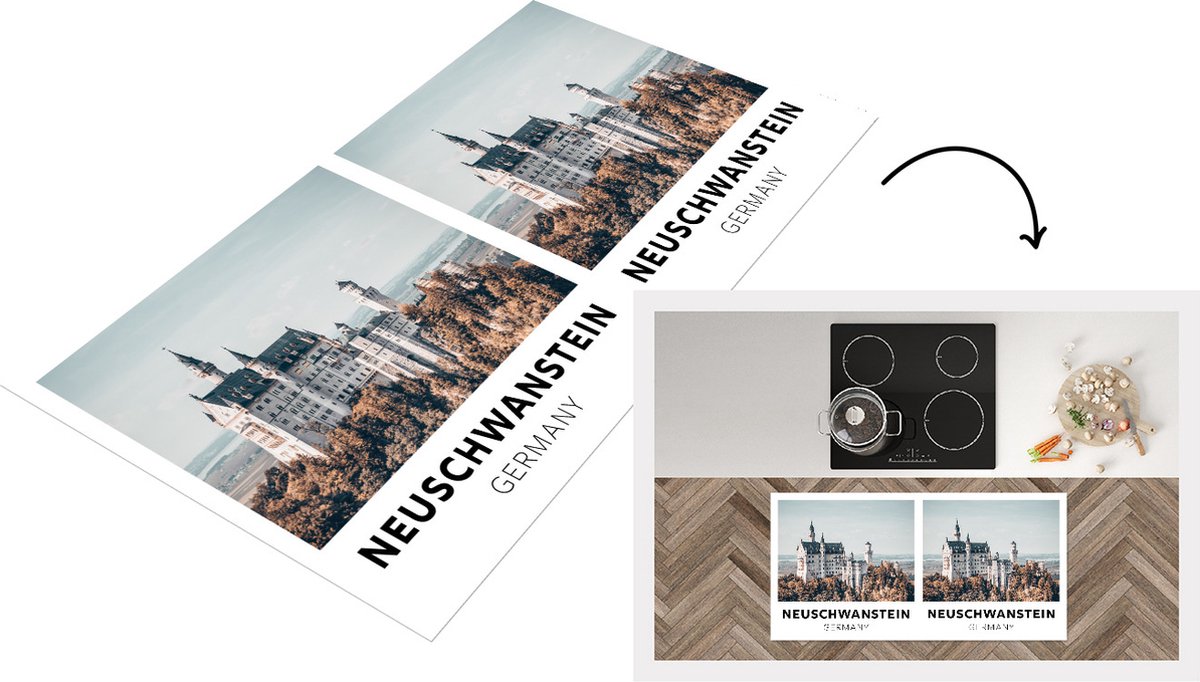 KitchenYeah Keukenloper - Loper keuken - Duitsland - Architectuur - Kasteel - 120x60 cm - Keukenloper vinyl Multicolor
