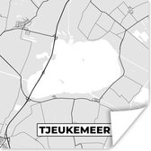 Poster Nederland - Tjeukemeer - Plattegrond - Stadskaart - Kaart - 75x75 cm