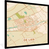 Cadre photo avec affiche - De Lier - Plan de la ville - Carte - Vintage - Carte - 40x40 cm - Cadre pour affiche