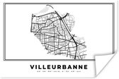 Poster Kaart – Villeurbanne - Zwart Wit – Plattegrond – Stadskaart - 90x60 cm