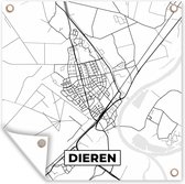 Tuinposters Dieren - Stadskaart - Plattegrond - Nederland - Kaart - Zwart Wit - 50x50 cm - Tuindoek - Buitenposter