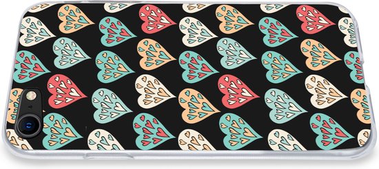 Coque iPhone SE 2020 - Filles - Coeur - Hartjes - Motifs - Fille - Kids - Enfants - Meiden - Coque de téléphone en Siliconen