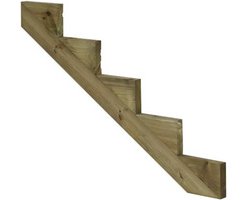 Tuintrap vuren geimpregneerd - Trapbalk 5 treden