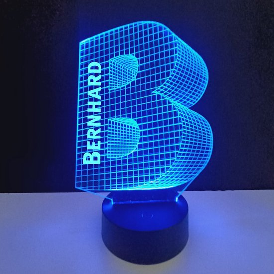 3D LED Lamp - Letter Met Naam - Bernhard