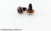 Veiligheidsogen sparkle 8 mm bruin 1 paar