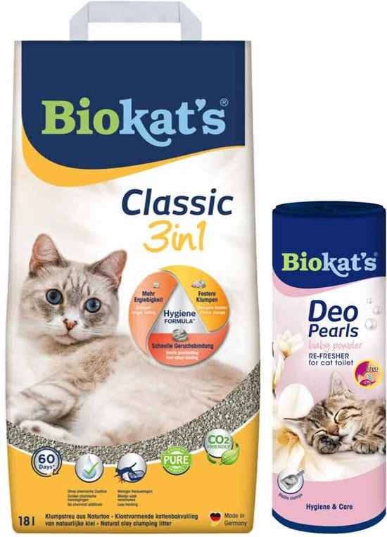 Biokat's Classic & Deo Pearls Babypoeder Pakket