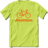 Amsterdam Fiets Stad T-Shirt | Souvenirs Holland Kleding | Dames / Heren / Unisex Koningsdag shirt | Grappig Nederland Fiets Land Cadeau | - Groen - L