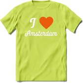 I Love Amsterdam T-Shirt | Souvenirs Holland Kleding | Dames / Heren / Unisex Koningsdag shirt | Grappig Nederland Fiets Land Cadeau | - Groen - L