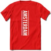 Amsterdam T-Shirt | Souvenirs Holland Kleding | Dames / Heren / Unisex Koningsdag shirt | Grappig Nederland Fiets Land Cadeau | - Rood - 3XL