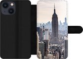 Bookcase Geschikt voor iPhone 13 Mini telefoonhoesje - New York - Mist - USA - Met vakjes - Wallet case met magneetsluiting