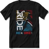 Ride A Bike T-Shirt | Souvenirs Holland Kleding | Dames / Heren / Unisex Koningsdag shirt | Grappig Nederland Fiets Land Cadeau | - Zwart - XL