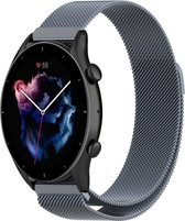 Milanees Smartwatch bandje - Geschikt voor  Amazfit GTR 3 - Pro Milanese band - space grey - GTR 3 & GTR 3 Pro - Strap-it Horlogeband / Polsband / Armband