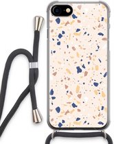 Case Company® - iPhone SE 2020 hoesje met Koord - Terrazzo N°23 - Telefoonhoesje met Zwart Koord - Extra Bescherming aan alle Kanten en Over de Schermrand