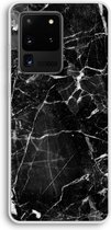 Case Company® - Samsung Galaxy S20 Ultra hoesje - Zwart Marmer - Soft Cover Telefoonhoesje - Bescherming aan alle Kanten en Schermrand
