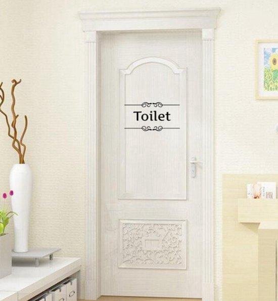 Jumada - Deursticker Toilet - Decoratief - Vintage - Toilet - Muursticker - Zwart