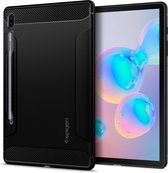 Samsung Galaxy Tab S6 Lite Hoes - Spigen - Rugged Armor Serie - Hard Kunststof Backcover - Zwart - Hoes Geschikt Voor Samsung Galaxy Tab S6 Lite