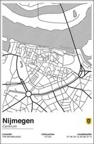 Walljar - Stadskaart Nijmegen Centrum II - Muurdecoratie - Poster