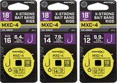 Matrix Onderlijn MXC-4 X-Strong Bait Band Rigs 18” (45cm) Eyed - Barbless - Maat : Haak 16
