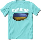 Oekraine vlag T-Shirt | Dames - Heren – Unisex Kleding | Ukraine support shirt | Tshirt Met Print - Licht Blauw - XL