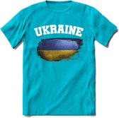 Oekraine vlag T-Shirt | Dames - Heren – Unisex Kleding | Ukraine support shirt | Tshirt Met Print - Blauw - 3XL