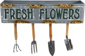 Clayre & Eef Plantenhanger Binnen 56*16*29 cm Grijs, Bruin, Groen Metaal Rechthoek Fresh Flowers Hangpot
