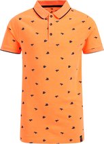 WE Fashion Jongens regular fit neonkleurige polo met dessin